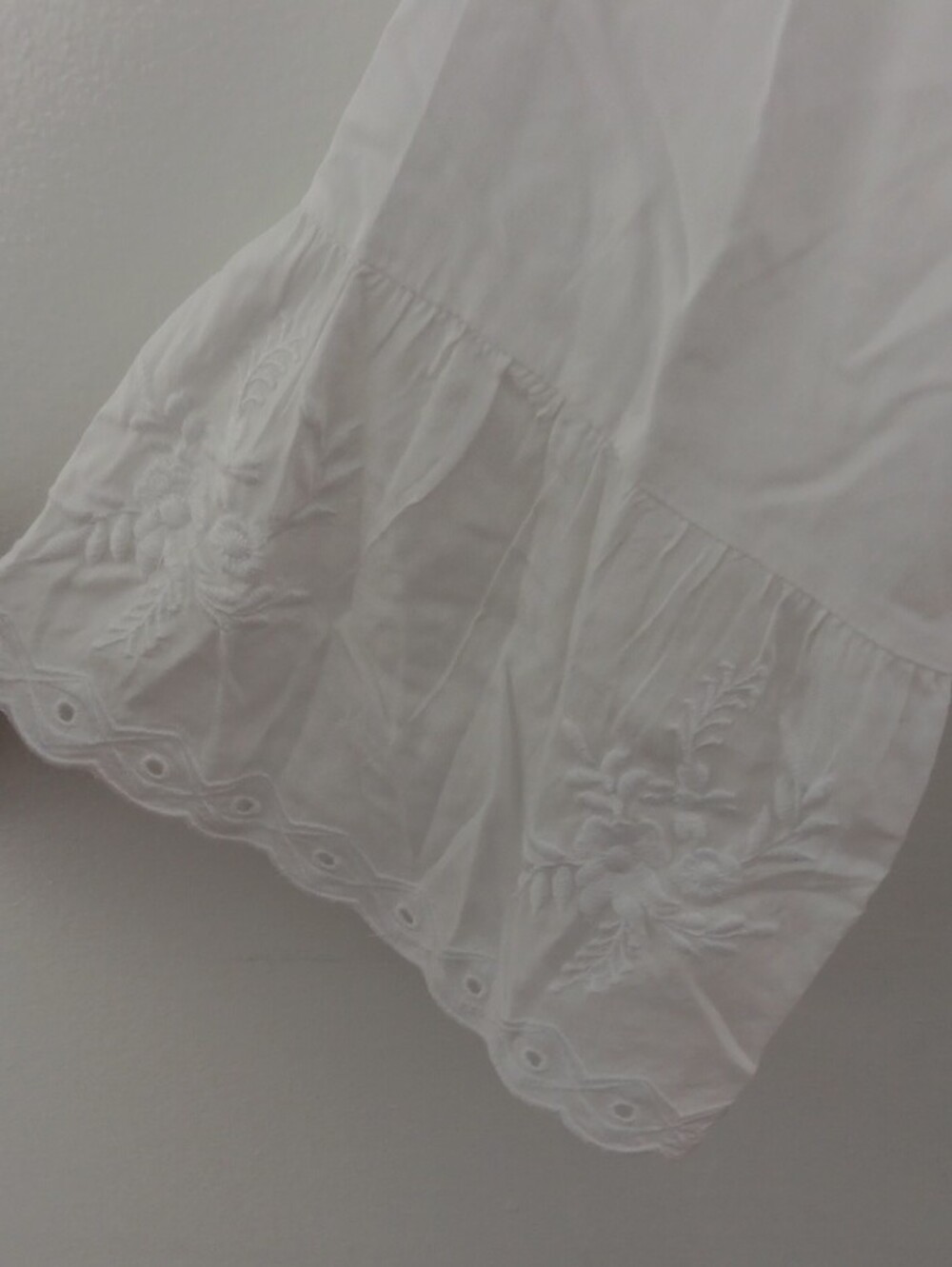 Soft Surroundins White Embroidered Cotton Tunic V Neck Shacket #3876 - Picture 5 of 7